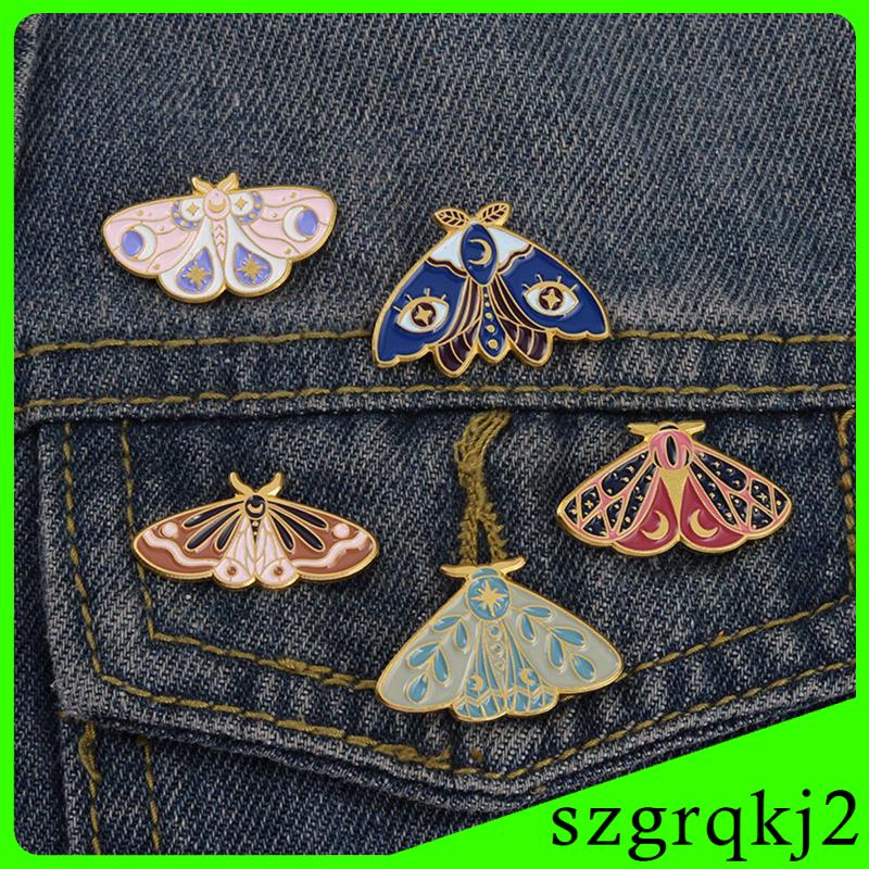 Bộ 5 Ghim Cài Áo Tráng Men Hình Côn Trùng