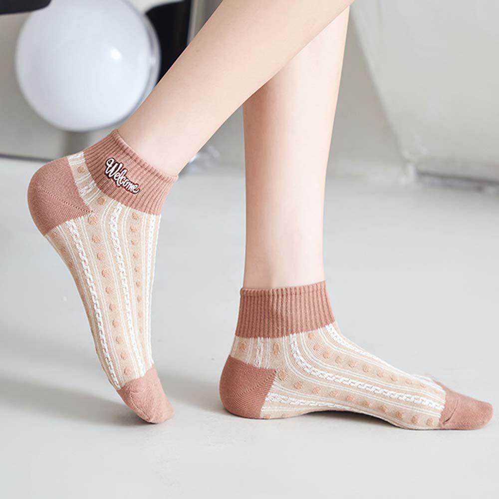 Vớ Cotton Cổ Thấp Thoải Mái Thêu Họa Tiết Hoạt Hình Dễ Thương