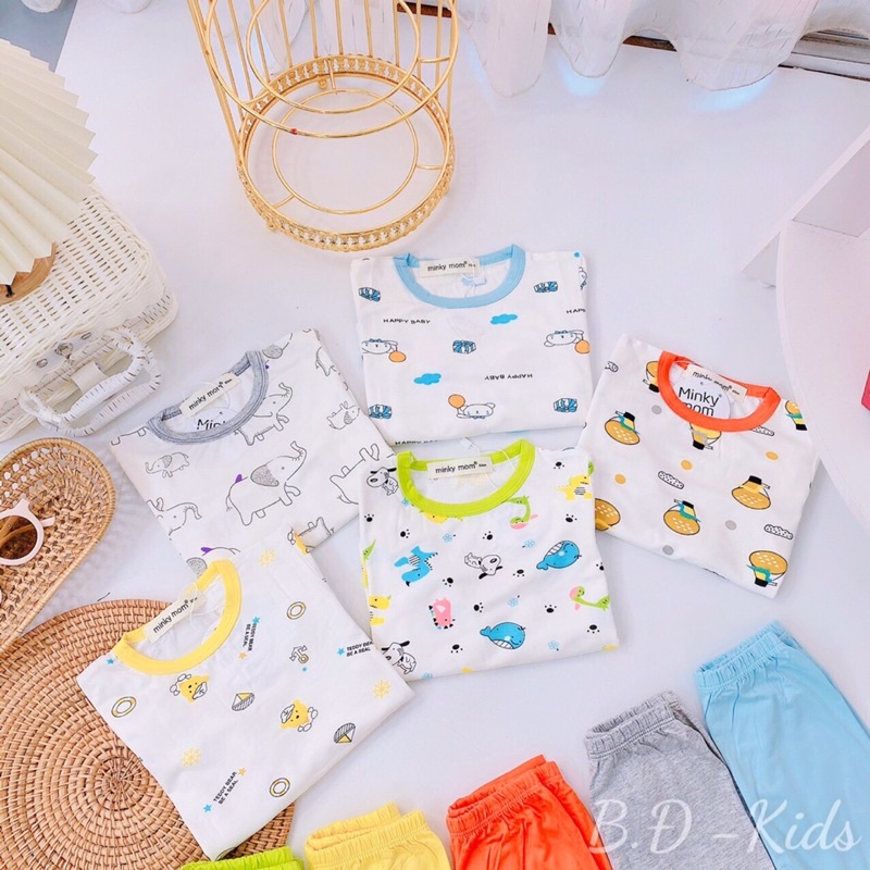 Minky mom dài tay cho bé ❤️ freeship ❤️ đồ ngủ thun lạnh cho bé trai bé gái