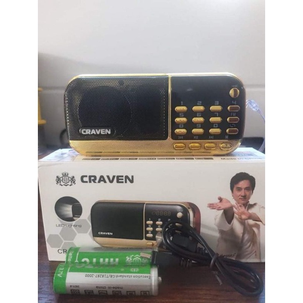 Máy Nghe Pháp Nghe Kinh, Nghe Đài FM CRAVEN CR-836S 2Pin Âm Thanh To Rõ Hỗ Trợ Thẻ Nhớ 2gb. 4gb, 8gb,16gb