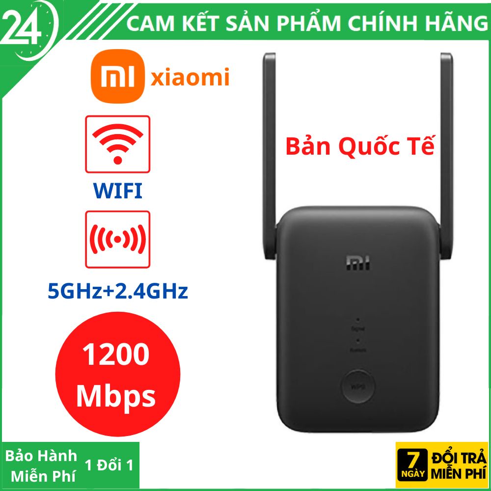 Kích sóng wifi Xiaomi AC1200 RA75 Hỗ Trợ 2 băng tần 5GHz Và 2.4GHz - Bản Quốc Tế Bảo Hành 2 Năm