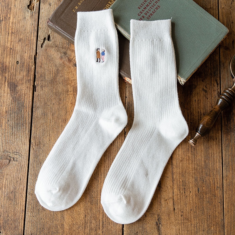 Tất Vớ Nam Cao Cổ Tất UniSex Cao Cổ Thêu Cổ Chân Cặp Đôi Chất Dày Dặn Quà Tặng Ấn Tượng