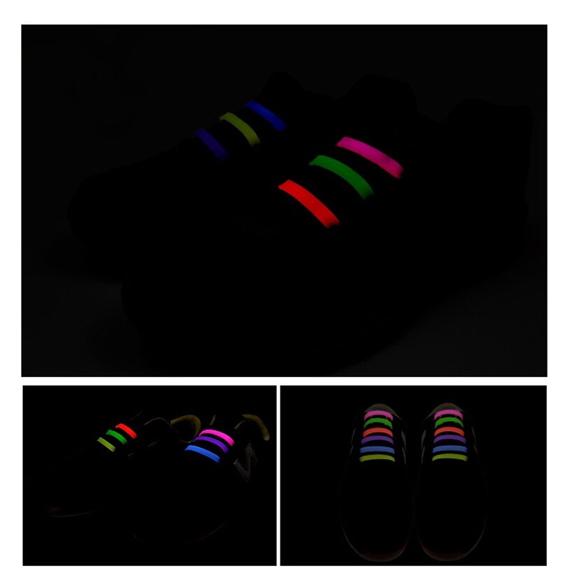 1 Set 12 Dây Giày Silicone Dạ Quang