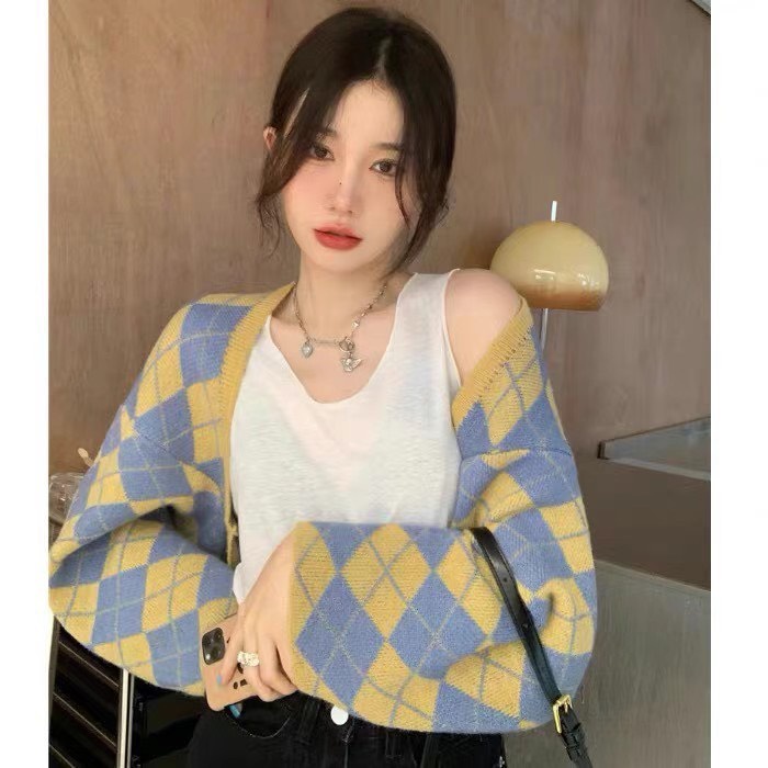 áo khoác len crop trám kiểu dáng hàn quốc | BigBuy360 - bigbuy360.vn