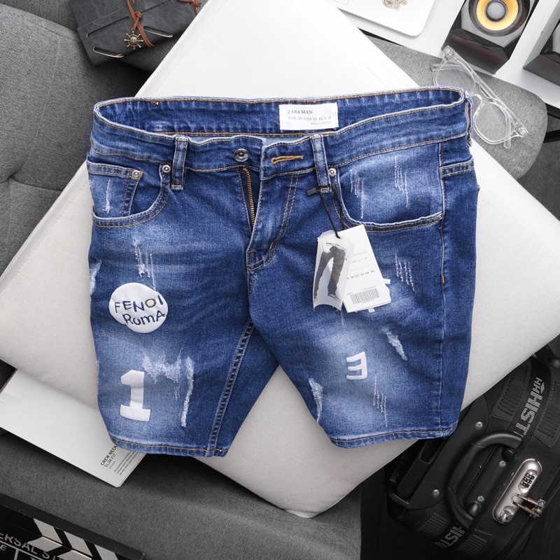 Quần short jean nam hàng xuất dư chất jean xịn