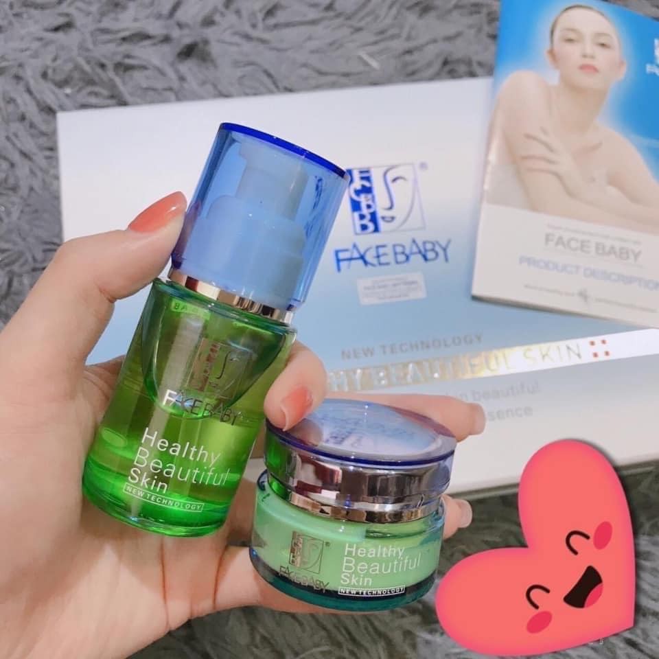 KEM và SERUM TÁI SINH PHỤC HỒI TRẮNG DA LOẠI NÁM FACE BABY XANH