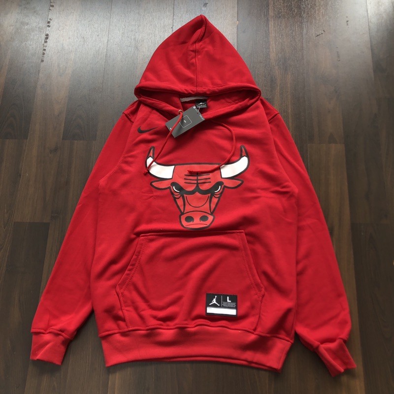 Áo khoác Hoodie JORDAN BULLS - Red LOGO FULLTAGINAL MIRROR chính hãng