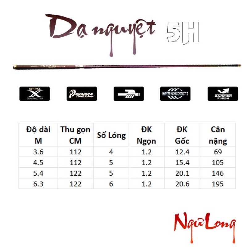 cần câu tay câu đài Dạ Nguyệt chất liệu cacbon cao cấp