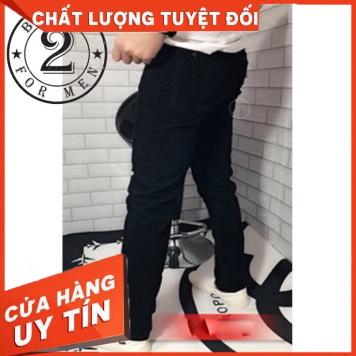 Quần Jean Nam Màu Đen Co Giãn Dáng Trơn Ống Côn Thời Trang Hàn Quốc - Hàng nhập khẩu