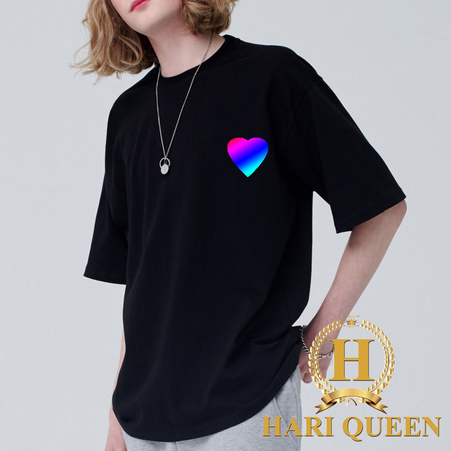 Áo phông logo tim phản quang dễ thương HARIQUEEN