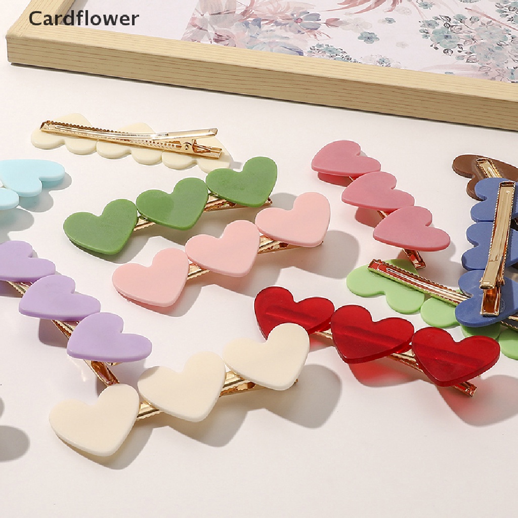 &lt; Cardflower &gt; Kẹp Tóc Càng Cua Hình Trái Tim Nhiều Màu Hàn Quốc Đáng Yêu Cho Nữ Đang Giảm Giá