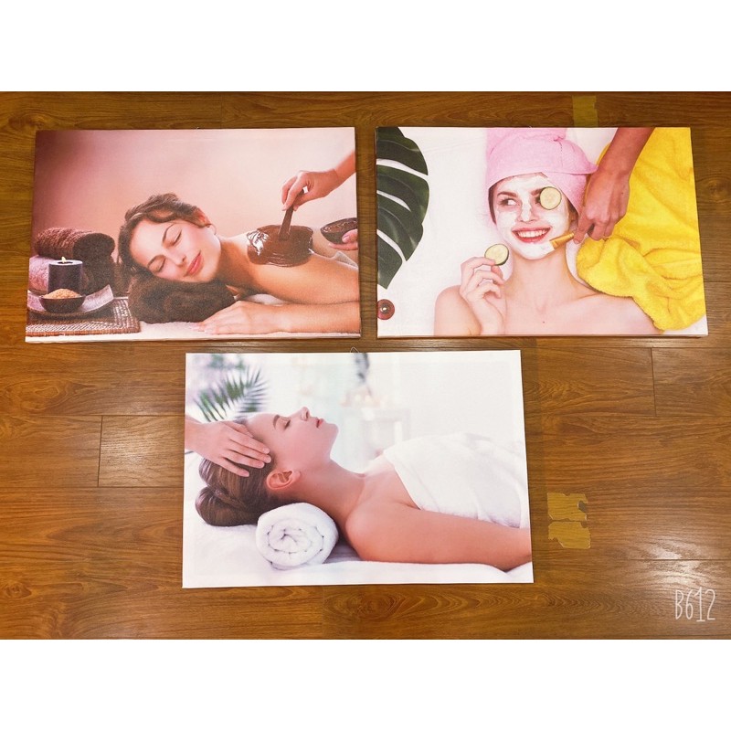 tranh treo tường spa , tiệm nail, thẩm mỹ viện chất liệu vải canvas 40x60cm
