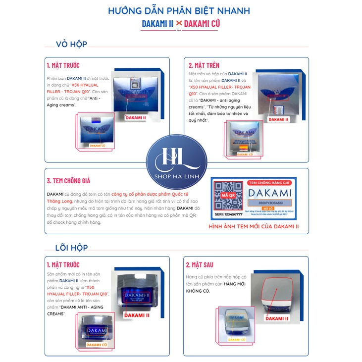 ✅[TEM MỚI] Kem DAKAMI II chống lão hóa Công Nghệ HÀN QUỐC