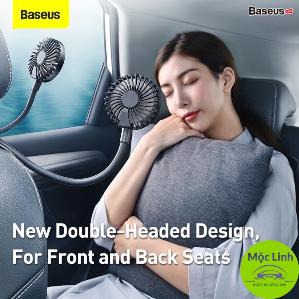[CHÍNH HÃNG]🔥Quạt Gió 2 Đầu Dùng Trên Xe Ô Tô BASEUS Quạt mini gắn lưng ghế xoay 360 độ dùng trên xe hơi 🚘