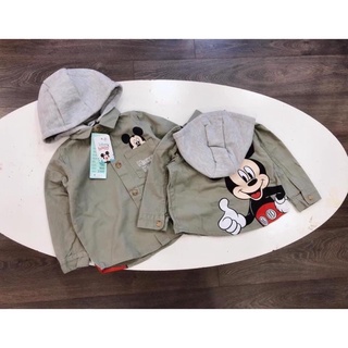Áo sơmi Mickey Disney có mũ cho bé