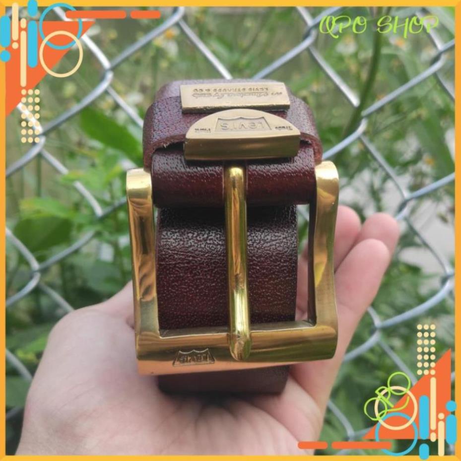 ✅ Da Thật Khóa Đồng Đúc Nguyên Khối ✅ Thắt Lưng Da Bò Nguyên Tấm Trơn -  - Bảo Hành 12 Tháng - LEVI'S