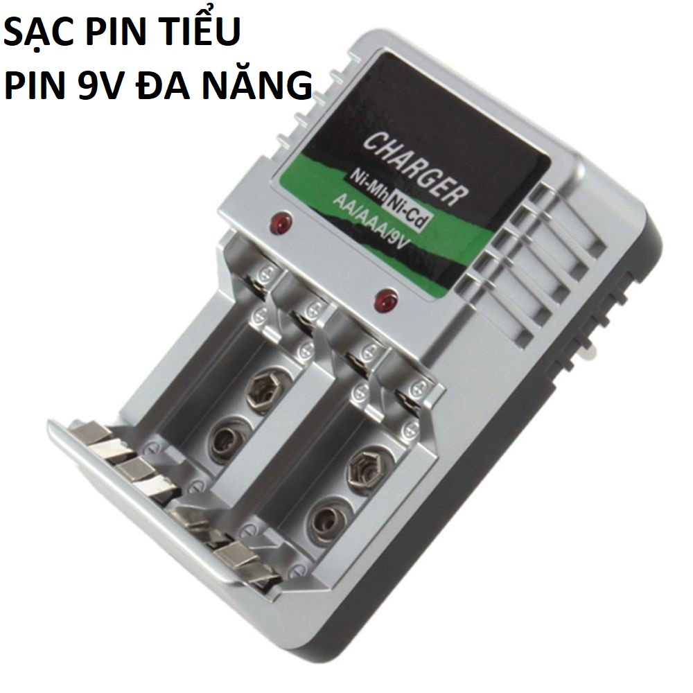 (CHÍNH HÃNG) Bộ sạc nhanh pin tiểu AA/ AAA / pin 9v thông minh tự ngắt chống phù đa năng loại tốt hàng cao câp