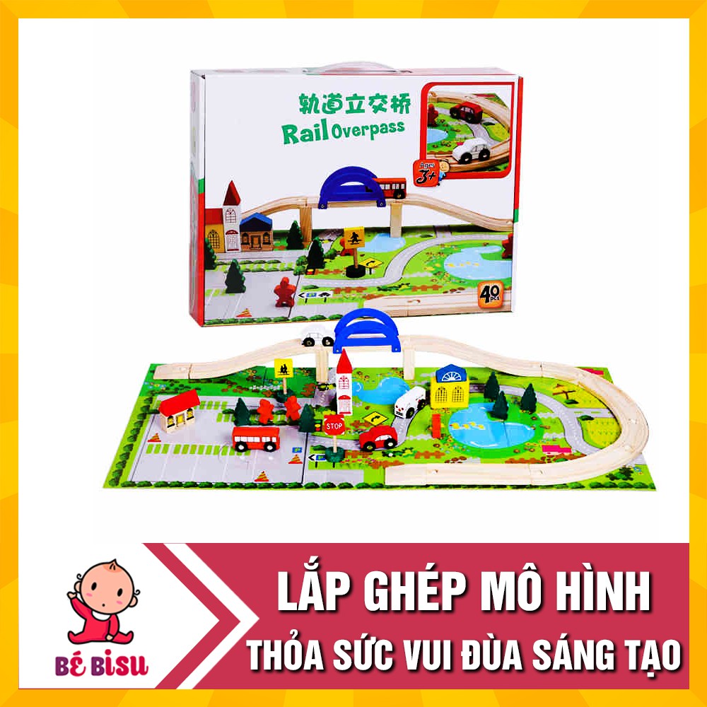 Bộ Lắp Ghép Mô Hình Giao Thông Thành Phố Bằng Gỗ - 40 Chi Tiết