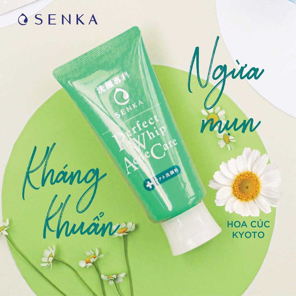 Sữa Rửa Mặt Cho Da Mụn Senka Perfect Whip Acne Care 100g