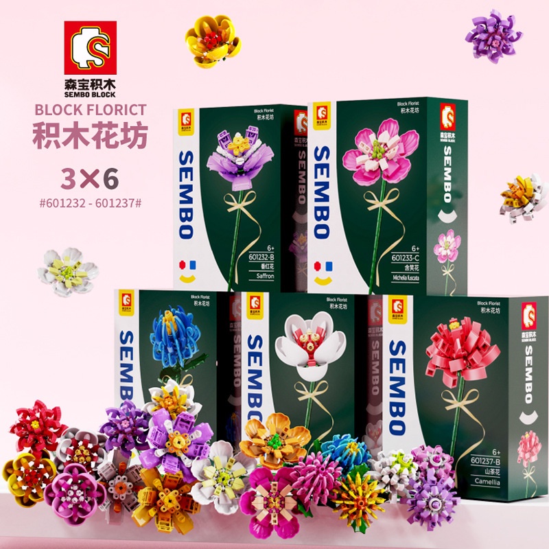 Khối Xây Dựng Hoa Ba Chiều Sáng Tạo Net Red Eternal DIY