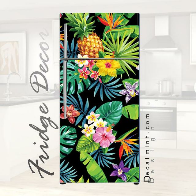 [MẪU MỚI 2021] Decal 3D dán Cửa Tủ Lạnh chống thấm cao cấp (60x130cm/150cm/180cm)