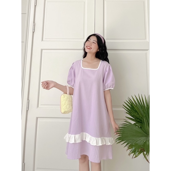 [ CRUSHH STUDIO - ẢNH CHÍNH CHỦ ] D22 - Đầm babydoll tím pastel