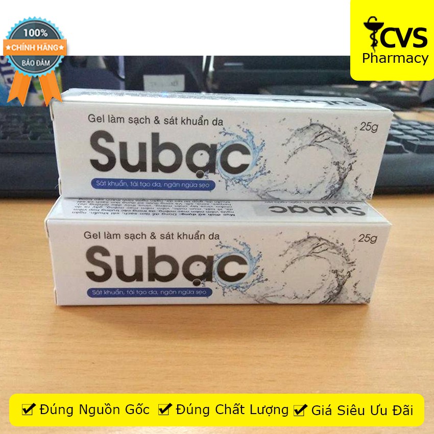 Gel Subạc - làm sạch, sát khuẩn, tái tạo da và ngăn ngừa sẹo Su Bạc 25g - cvspharmacy