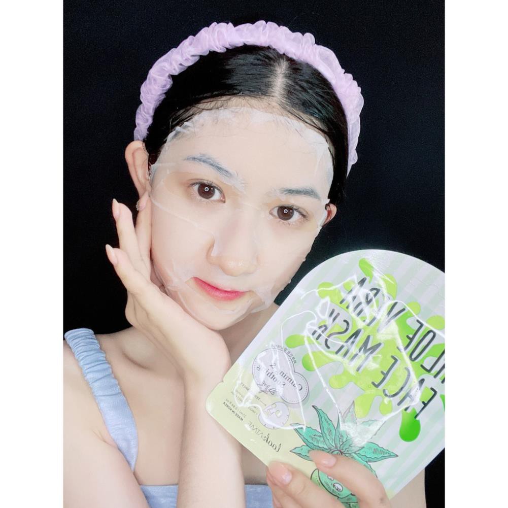 MẶT NẠ ĐẮP MẶT HÀN QUỐC DƯỠNG ẨM LÀM TRẮNG DA LOOKATME ALOE VERA FACE MASK 25ML/MIẾNG bộ 10 miếng