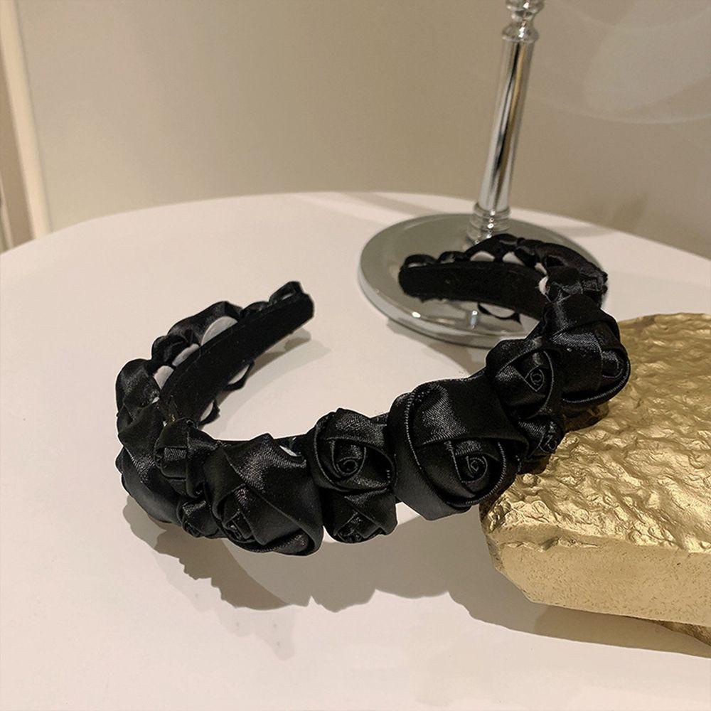 Cài Tóc Bản Rộng Họa Tiết Hoa Đơn Giản Phong Cách Retro Cho Nữ