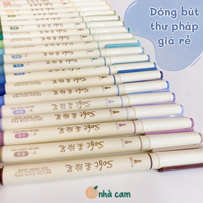 [1 Cây - Màu Basic] Bút viết thư pháp Soft Brush Sign Pen Nhà Cam