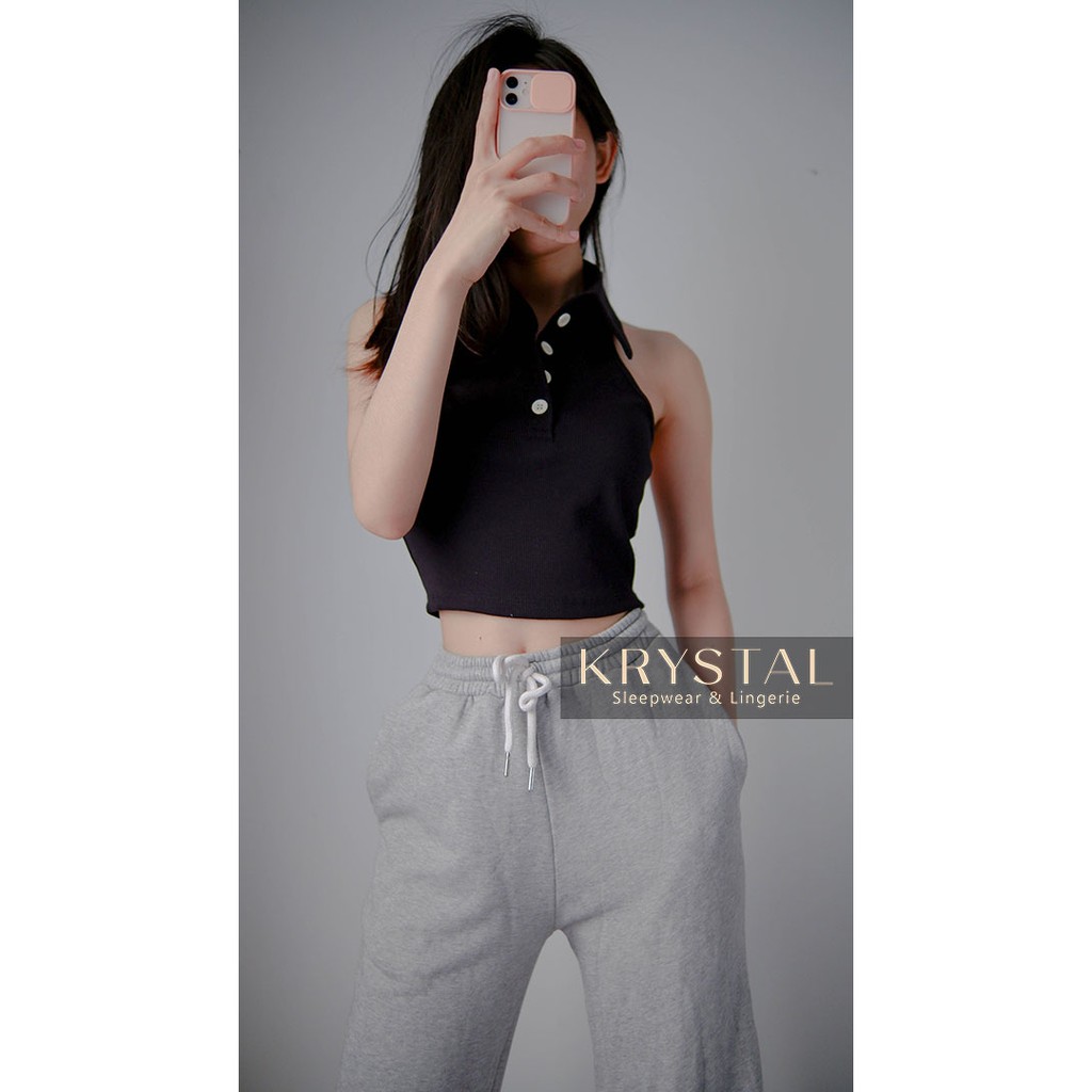 Quần ống rộng dáng culottes lưng chun KRYSTAL NK42