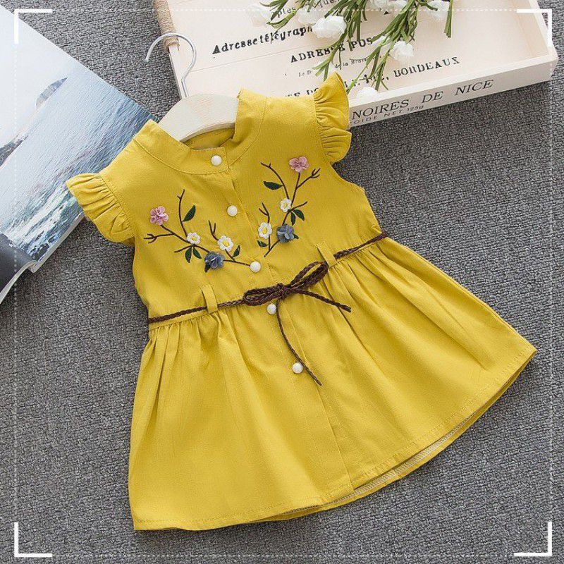 Đầm ngắn không tay chất liệu cotton kiểu chữ A dễ thương cho bé