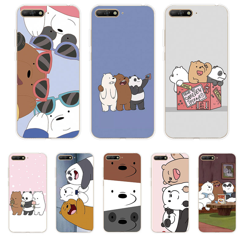 Ốp điện thoại silicon TPU mềm họa tiết Three Bare Bears 3 cho HUAWEI Y6 II Y6 2017 PRIME 2018 Y6 PRO 2019