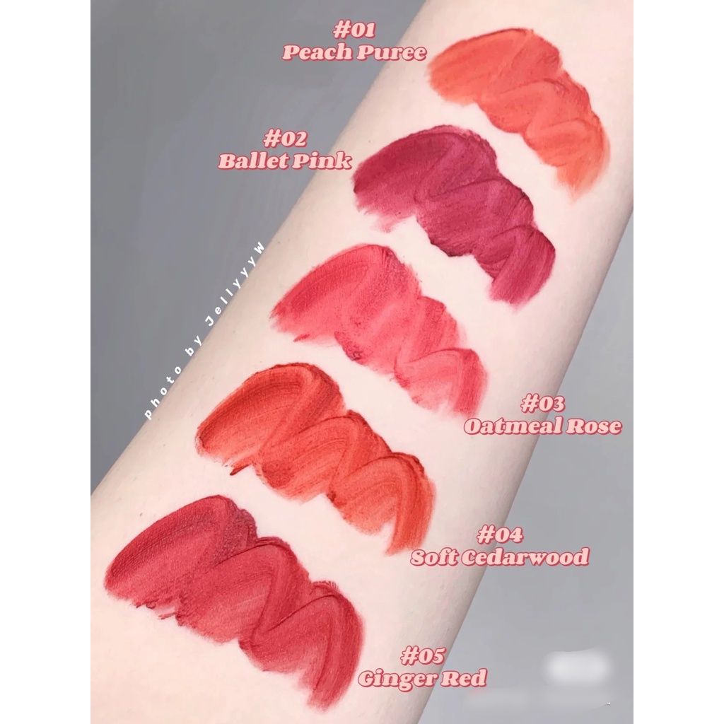 Son Kem Lì Peripera Ink Mood Matte Tint (Peach Puree-Ballet Pink-Oatmeal Rose-Soft Cedarwood-Ginger Red) - 4g