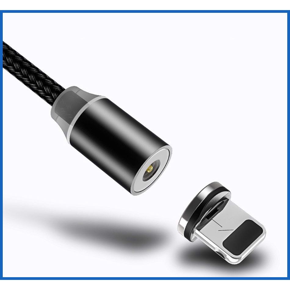 Cáp sạc nam châm 3 đầu tiện lợi xoay 360 độ Dây Dù 1m Siêu Bền
