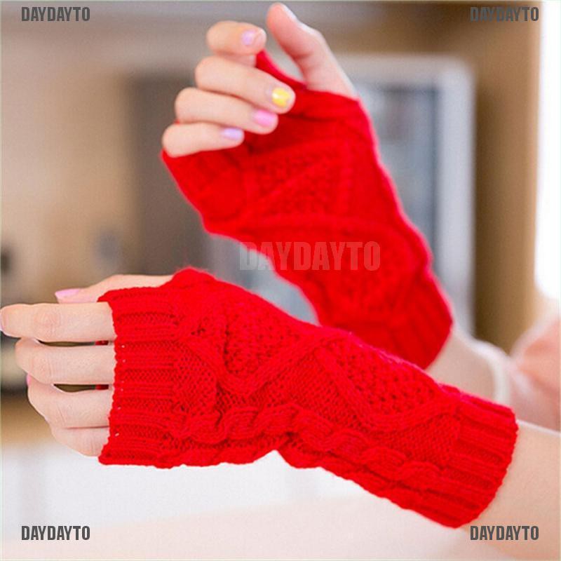 Găng tay len dài hở ngón giữ ấm dễ thương thời trang cho nam và nữ