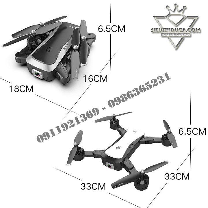 Flycam S36 Trang Bị 2 Camera HD 1080P Pin 2000mAh Bay 18-20 phút