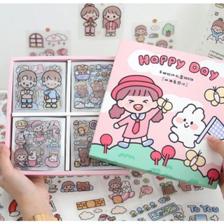 Sticker cute trang trí sổ tay mohamm cô gái dễ thương