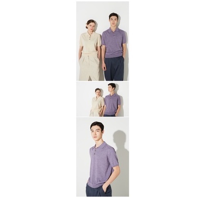 LINEN PIQUE KNIT  - áo thun unisex pique tay ngắn cao cấp