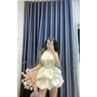 đầm xòe cổ yếm tùng bí