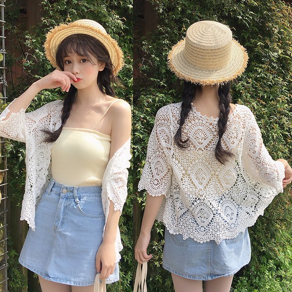 Áo khoác ren kiểu Kimono thời trang cho nữ | BigBuy360 - bigbuy360.vn