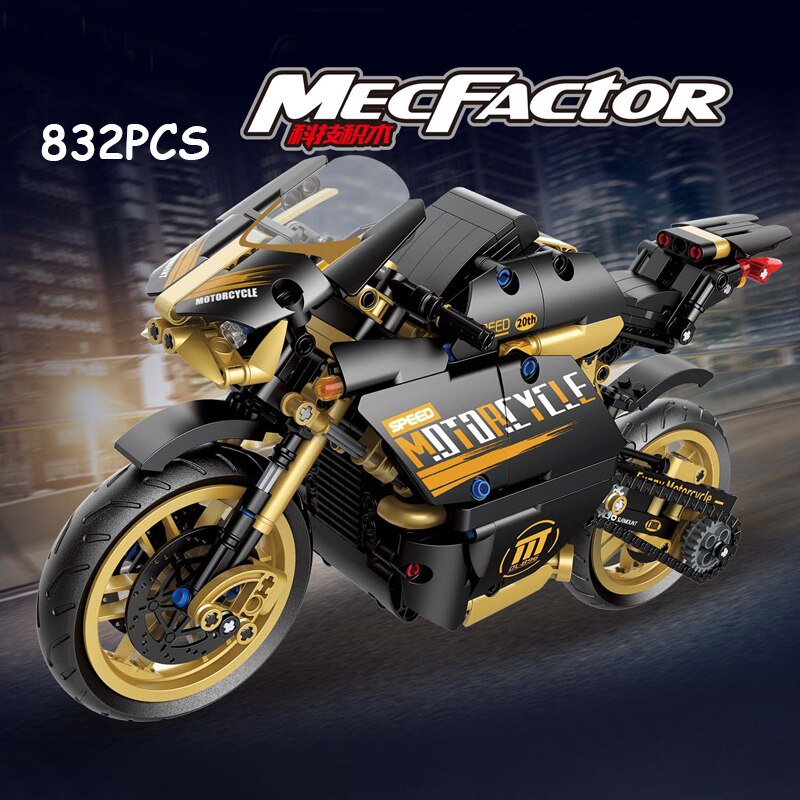 Đồ chơi Lắp ráp Mô hình Xe máy 33011 Track Whirlwind Famous Motorcycle Car Model High-Tech MOC Motorbike