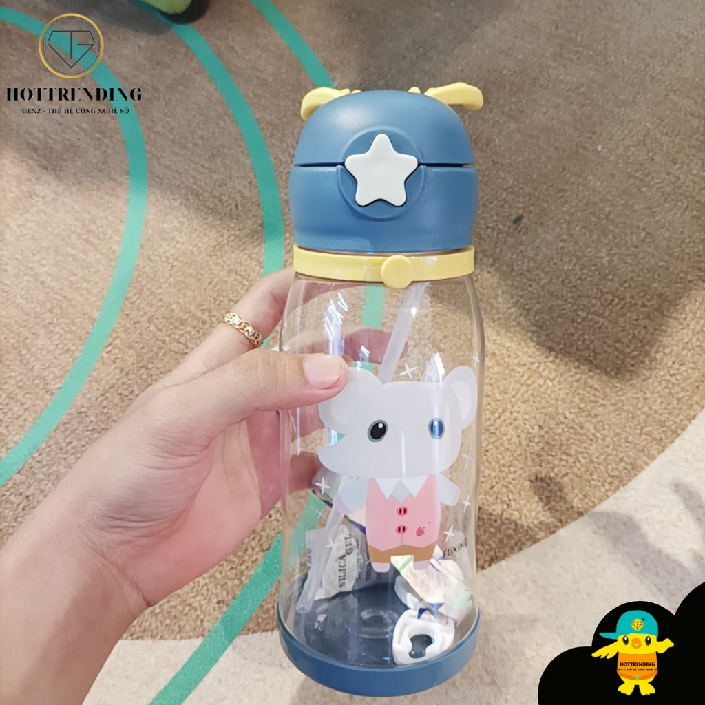 Bình Nước tập uống 350ml Tặng kèm sticker cho bé Hình Sừng Hươu Dễ Thương Cho Bé (tuyển sỉ)