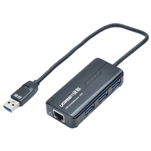 Bộ chia 3 cổng USB 3.0 tich hợp cổng Mạng Gigabit 10/100/1000Mbps Ugreen 20265