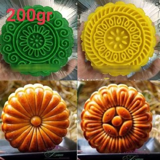Khuôn trung thu lò xo 200g 4 mặt hoa xoáy 2021