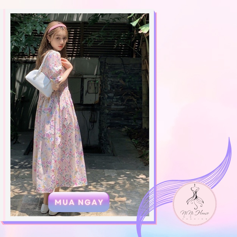 Đầm babydoll hoa nhí thô 3 màu