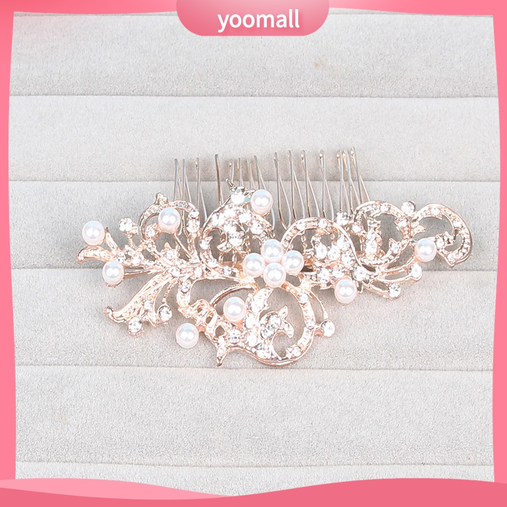 Yomall♡ Lược Cài Tóc Đính Ngọc Trai Giả Thiết Kế Đơn Giản Thời Trang