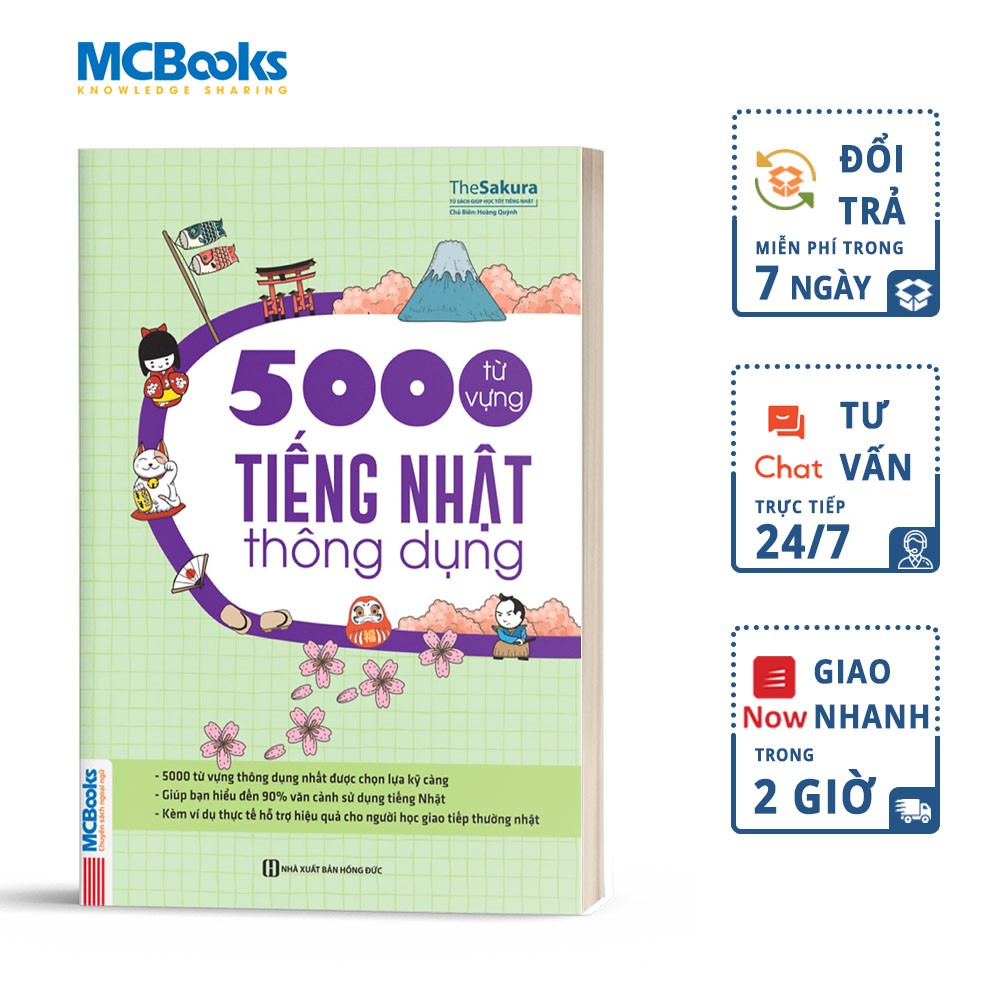 Sách - 5000 Từ Vựng Tiếng Nhật Thông Dụng - MCBooks