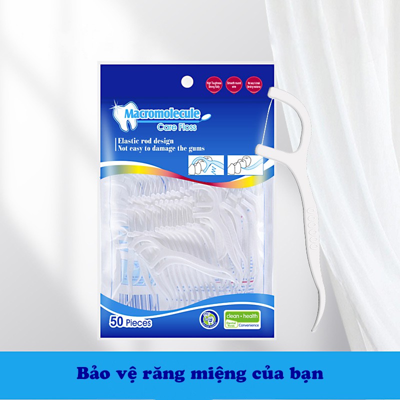 Tăm chỉ nha khoa gói 50 100 vệ sinh chăm sóc răng miệng Care Floss AH5