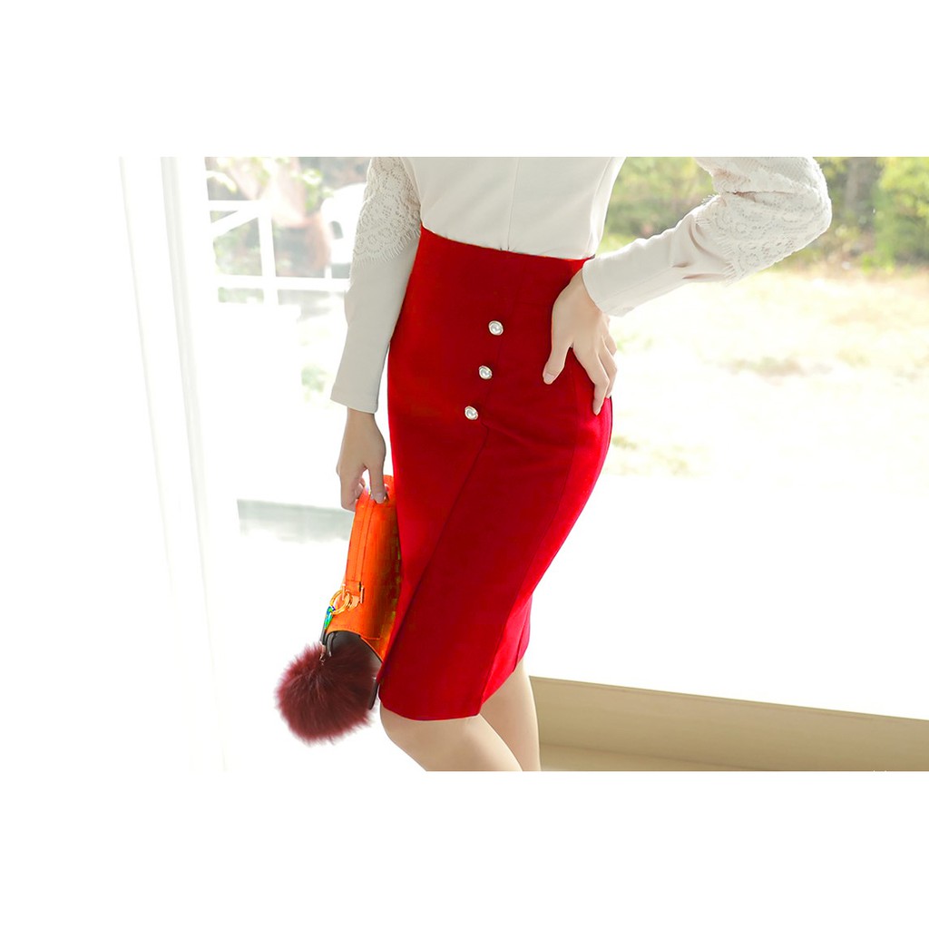 Chân váy bút chì 👗hàng thiết kế 💄 váy nữ xẻ trước chất liệu vải nhập co giản tốt MS22😘